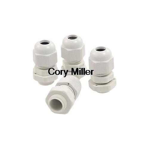 White Plastic PG7 Water Proof Cable Connectors