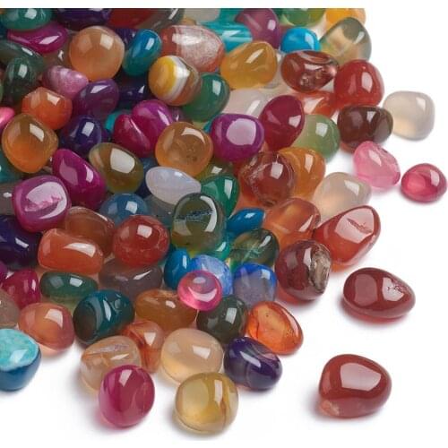 Natural Stone Beads No Hole Loose Beads For Wishing Bottle Pendant Jewelry Making Findings 6~13mm; about 610pcs/1000g