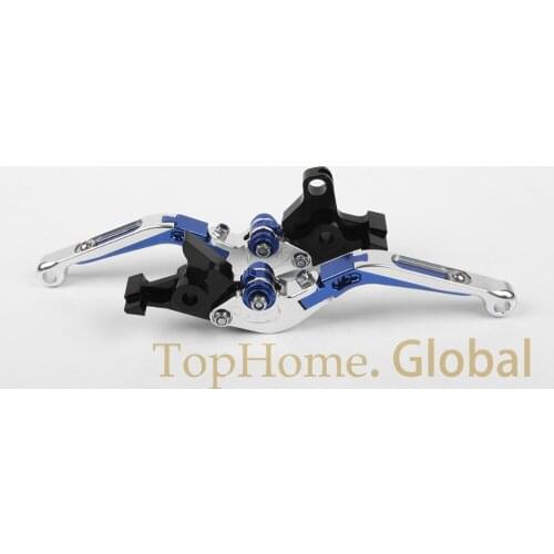 CNC Foldable&Extendable Brake Clutch Levers for YAMAHA SUPERTENERE 2012 Blue/Silver