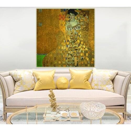 Citon Gustav Klimt《Portrait of Adele Bloch-Bauer I》Canvas Art Painting Art Poster Picture Wall Decor Home Interior Decoration