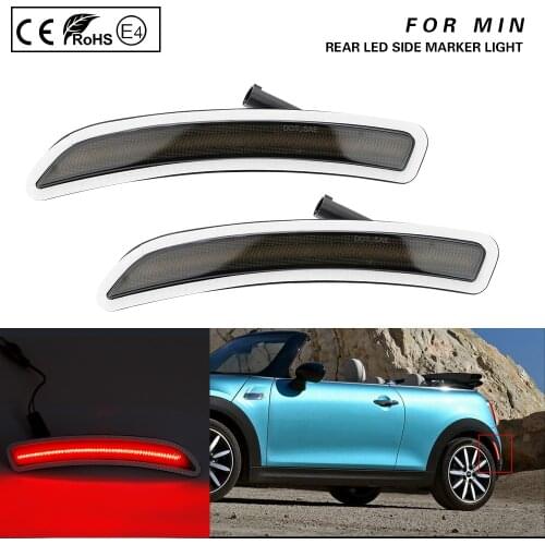 For Mini F55 F56 F57 2014 2015 2016 2017 2018 2019 2020 Rear LED Side Marker Light Smoke lens Red Light US Version 2PCS