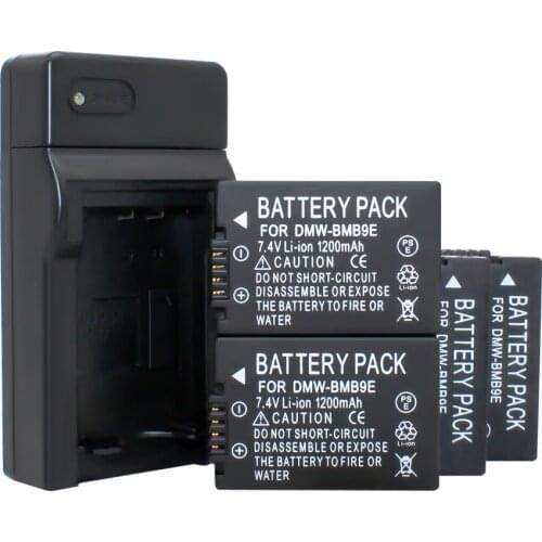DMW-BMB9 DMW-BMB9E DMW-BMB9PP (4pcs Battery & 1pcs charger)For Panasonic Lumix DMC FZ40K FZ45K FZ47K FZ48K FZ60 FZ70 FZ100 FZ150