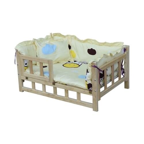 H1 Solid Wood Pet Bed Cat Dog Small Medium and Large Kennel Teddy VIP Than Bear Golden Hair Wooden Universal Special