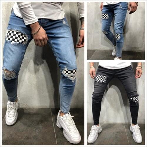 Fashion Jeans Men Pants Men Skinny Embroidery Streetwear Ripped Man Slim Fit Zipper Hip Hop Harajuku Male Jeans Homme Denim