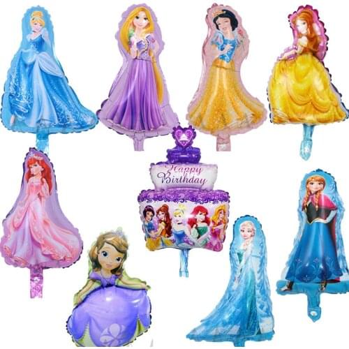 Elsa Anna Princess Snow White Cinderella Balloons Birthday Party decorations Kids Toys Wedding party supplies Helium Balloons