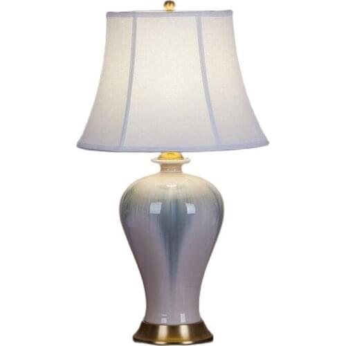 Europe Style Handmade Chinese Ceramic Led E27 Table Lamp for Living Room Wedding Decor Bedroom White H 62cm AC 80-265V 1624