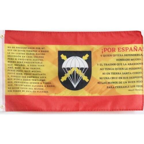 Flag Of Spain With Cross Of Burgundy Spanish Empire Cross Of San Andreas With Poem About Spain And The Parachute Brigade Shield