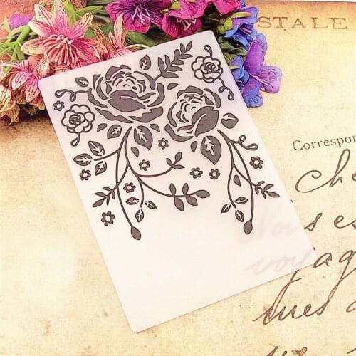 10.5x14.8cm rose curtain Embossing mould Plastic bump Scrapbooking DIY Template Fondant indentation Cake Photo Album Card Make