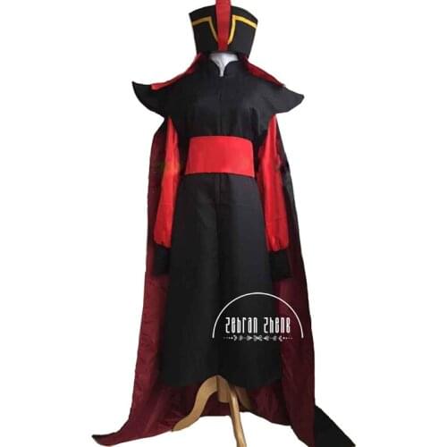 Customized Adult Mens Jafar Villain Costume Outfit Aladdin Cosplay Costume for Halloween party