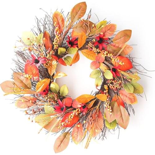 Simulation Plants Rattan Circle Fake Wreath Decoration Background Wall Window Decorative Outdoor Indoor Artificial Flower