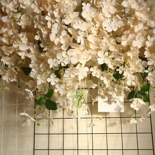 Artificial Flower for Wedding Decoration Wall Hanging Vine Flower Rattan Hydrangea Party Wedding Arch Christmas Flowers
