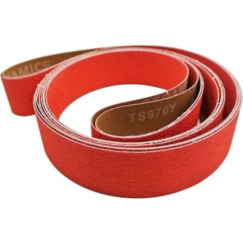 Ceramic Sanding Belts 2x72in 120 Grit Y-Weight Metal High Stock Removal 3 Pack