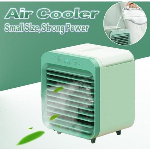 USB Rechargeable Mini Air Conditioner Fan Desktop Humidifier Air Cooler Fan Summer Mobile Home Air Conditioning