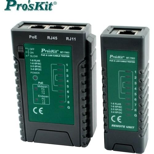 ProsKit MT-7063 Multi-Functional Network Line Instrument Testing Video Monitoring Network POE And LAN Line Test Check Tools