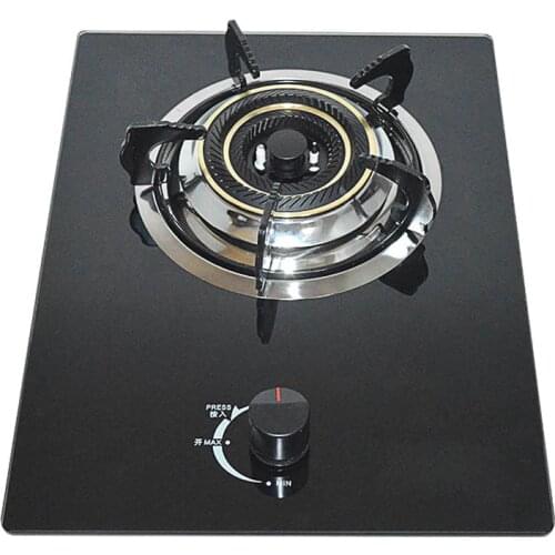 Natural gas stove, liquefied gas stove, household tempered glass, embedded pulse ignition single head stove, copper fire cover