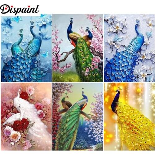 Dispaint Paint With Diamond Embroidery "Color animals" Diamond Painting Full Square Round Picture Of Rhinestone Decor