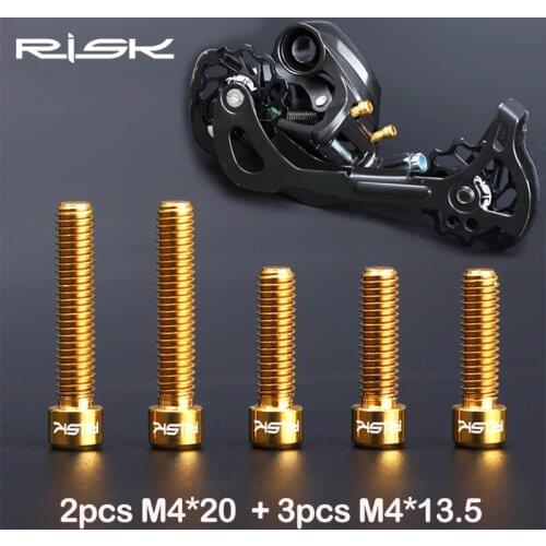 RISK M4*13.5 / M4x20 mm Titanium Alloy Bike Front / Rear Derailleur Bolts for MTB Bicycle SHIMANO XT SRAM Shift Adjustment Screw