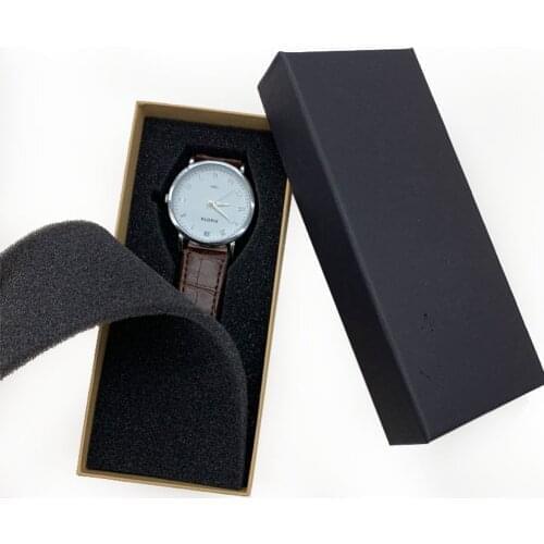 Watch Boxes Luxury Black Paper Gift Box with Pillows Fashion Casual Men Women Watch Box Case Wholesale Dropshipping