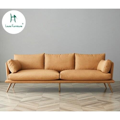 Louis Fashion Creative Nordic Simple Modern Leather Sofa