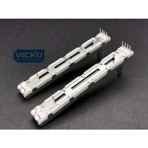 [VK]100pcs Behringer Soundcraft straight mixer fader slide potentiometer shaft 15mm switch white 7.5cm 75MM A10K A10KX2 double