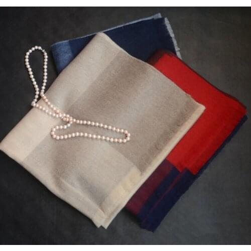 High grade 100%goat cashmere womens contrast color plaid scarfs shawl pashmina mid-thick 70x200cm wholesale retail