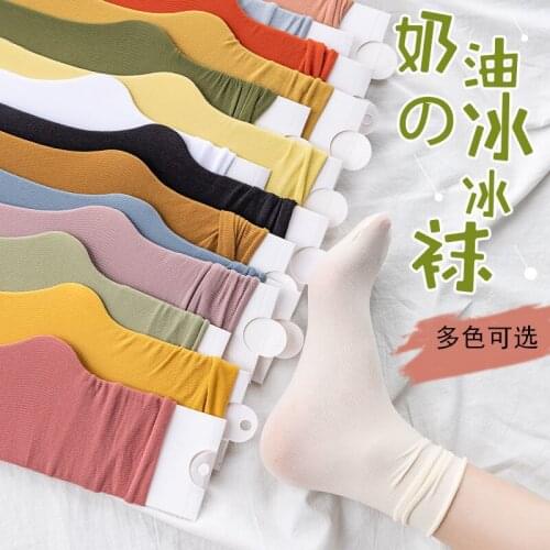 Stacking socks womens Korean style trendy summer thin womens mid-calf ins trendy all-match cute Japanese style ice socks