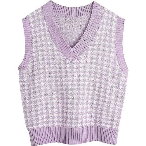 2021 Sleeveless Knitted Vest Women Fashion Knitted Sweater Loose Vintage Female Waistcoat Chic Sweater Tops Women Clothes Outfit