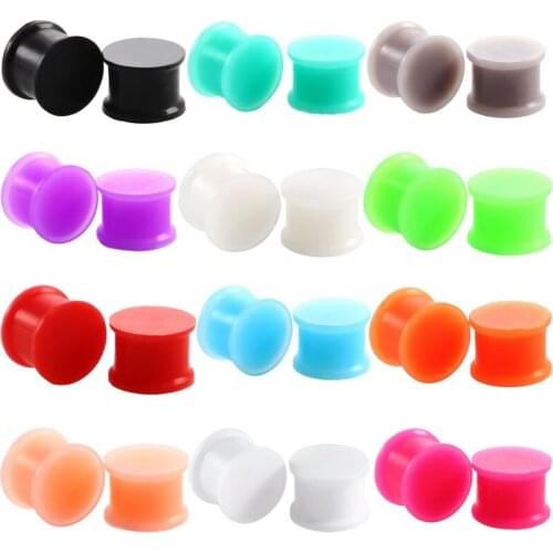 1Pair Silicone Ear Expander Ear Piercing Plugs Tunnels Gauges Earrings Expander Body Piercing Cartilage Earrings Jewelry