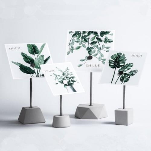 1 Pc Cement Clay Cube Geometric Magnet Business Card Holder Stand Notes Message Photo Paper Memo Clip Holder Number Name Clips