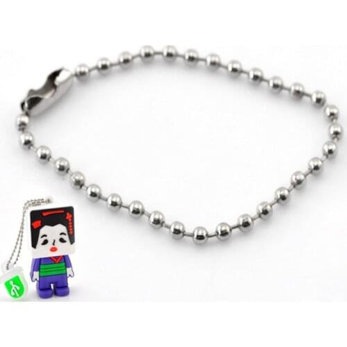 100 Pcs Doreen Box Ball Chains With Connector Clasps Iron Alloy Silver Color For DIY Jewelry Accessories, 12cm Long (B21488)