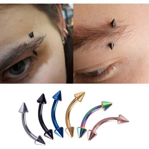 12Pcs/Set Curved Bar Barbell Ball Spike Tragus Eyebrow Lip Ring Body Piercing