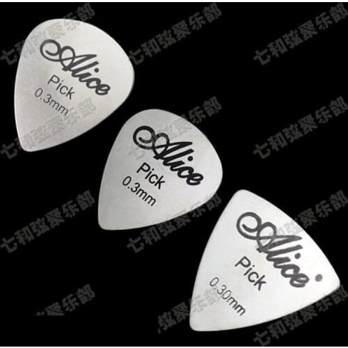 12 Pcs Alice 0.3mm Stainless Steel Guitar Picks Plectrum Playing Heavy Metal Guitar Picks