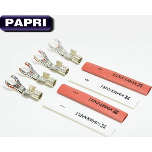 PAPRI DIY Fork Plug Hi-End Rhodium Plated Speaker Connector For Audio Amplifier Male Jack Socket 2PCS