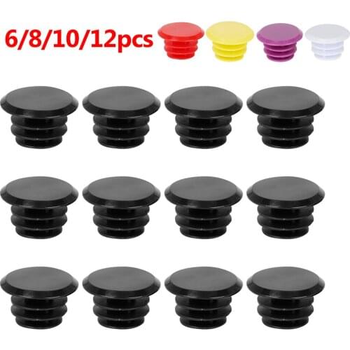 8/10/12pcs Cycling Bike Handlebar Bar Plastic End Plugs Caps Locking Grip Black Red White For Mountain Bike Bicycle Accessory