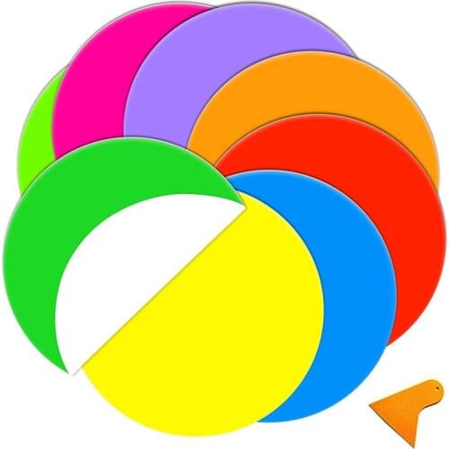 8 Pcs Colorful Dry Erase Dots Circle Round Primary Color Removable Vinyl Dots Marker Wall Decals Sticker for School Classroom