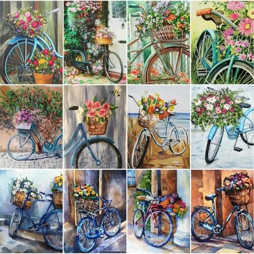 EverShine Diamond Painting Bicycle Full Square Diamond Embroidery Scenic Picture Of Rhinestones Mosaic Cross Stitch Home Decor