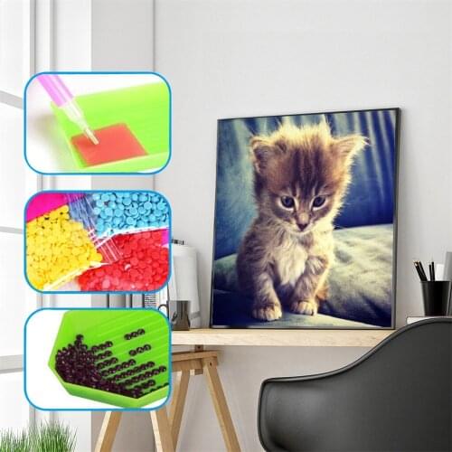 Diamond Painting Full Drill square/round Small Cute Cat Mosaic DIY Diamond Painting Cross Stitch Embroidery Home Decoration