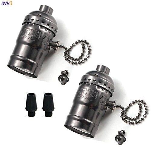 IWHD Aluminum E27 Socket Lamp Holder Base Switch Portalamparas Vintage Fitting E27 Light Bulb Holder Soquete Homekit UL CE