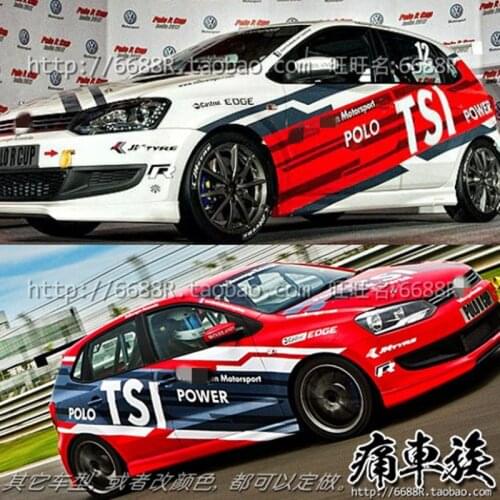 Car stickers For Volkswagen POLO 2013 whole car stickers Body appearance decorative stickers POLO racing film