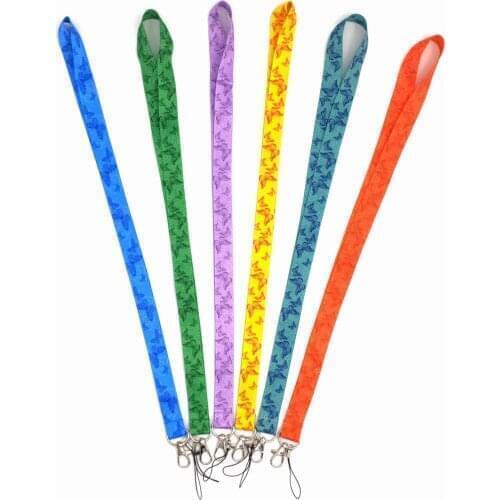 Free shipping 100pcs Zebra butterfly pattern Key Lanyard ID Badge Holders Mobile Phone Neck Straps H-654