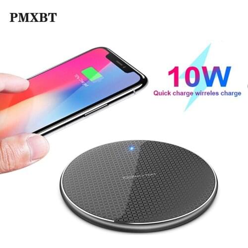 Qi 10W Fast Wireless Charger For iPhone 8 Plus Xs 11 Huawei P30 Pro Samsung S10 S9 Phone Wireless Charging Adapter induction Pad
