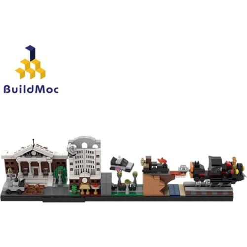 BuildMOC Harrys City Skyline Architecture Movie Magic Castle School Street View Creator Building Blocks Kid Toys Christmas Gifts
