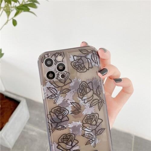 Line Rose Is Available for IPhone 12pro Max Apple 11 Phone Case Xs/xr Simple Black 8plus Iphone Xr Case Iphone 8 Plus Case
