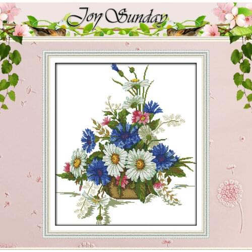 Chrysanthemum flower basket Counted Cross Stitch 11CT 14CT Cross Stitch Set Wholesale Cross-stitch Kit Embroidery Needlework