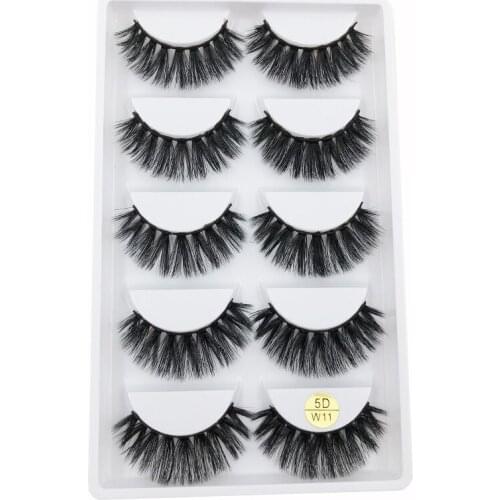 Flash girl W Series 5D-W11 Handmade 5Pairs 5D Natural Long Mink Eyelashes