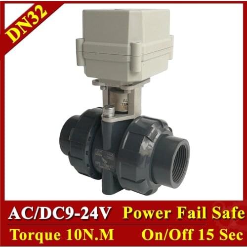 Hot Sale BSP/NPT 1-1/4" 2 Way DN32 PVC Electric Valve Normally Open Normally Closed Valve 2/5 Wires AC/DC9V-24V Plastic Valve