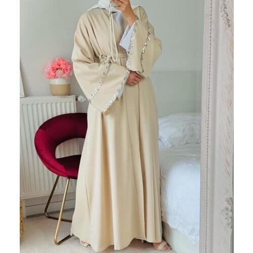 Eid Mubarak Abaya Dubai Turkey Kaftan Muslim Women Kimono Cardigan Robe Femme Musulmane Caftan Islam Clothing