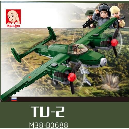 SLuban War Seri Bomber Military Soldiers Rifle Vehicle Tank Model Weapons Bricks Toy For Kids Birthday Christmas Gift boys Toys