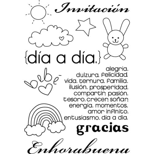 Spanish 78 stamp Clear Stamp for Scrapbooking Transparent Silicone Rubber DIY Photo Album Decor