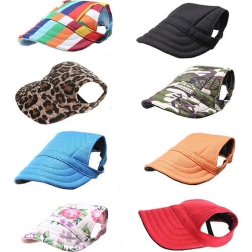 Pet fashion Dog Hat Baseball Cap With Ear Holes Windproof Travel Sports Canvas Sun Hats for Puppy Outdoor Sunscreen Accessories